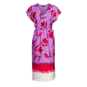 Prabal Gurung for JC Penney Purple Red Floral Midi Dress size XS